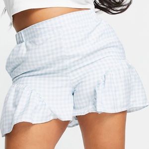 ASOS BLUE AND WHITE CHECKERBOARD GINGHAM SHORTS